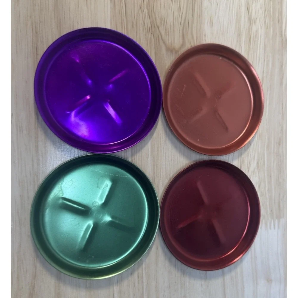 MCM Coasters Colorful Fun Metal‎ Retro Trinket Dishes Mid-Century Set of 4